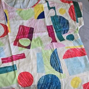 Colorful Geometric Print Top